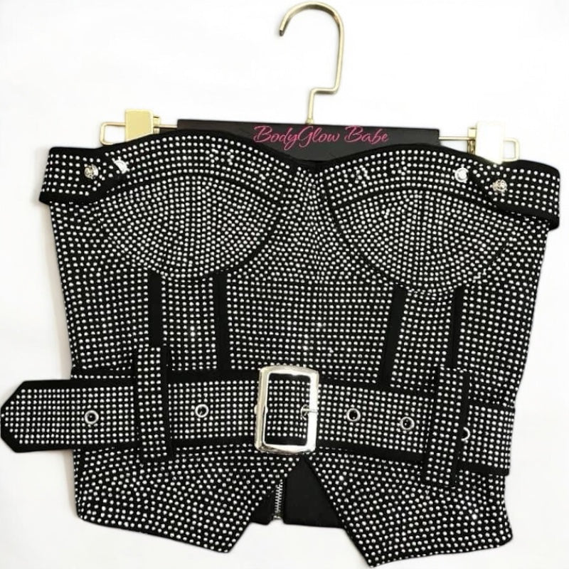 BodyGlow Babe Rhinestone Strapless Top
